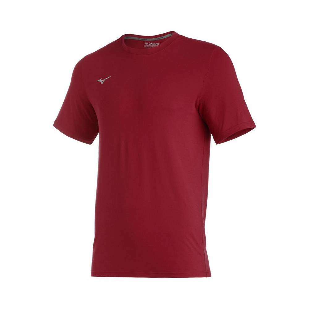 Mizuno Comp Diamond Short Sleeve Crew - Erkek Tişört - Kırmızı Türkiye (DXSKIV-634)